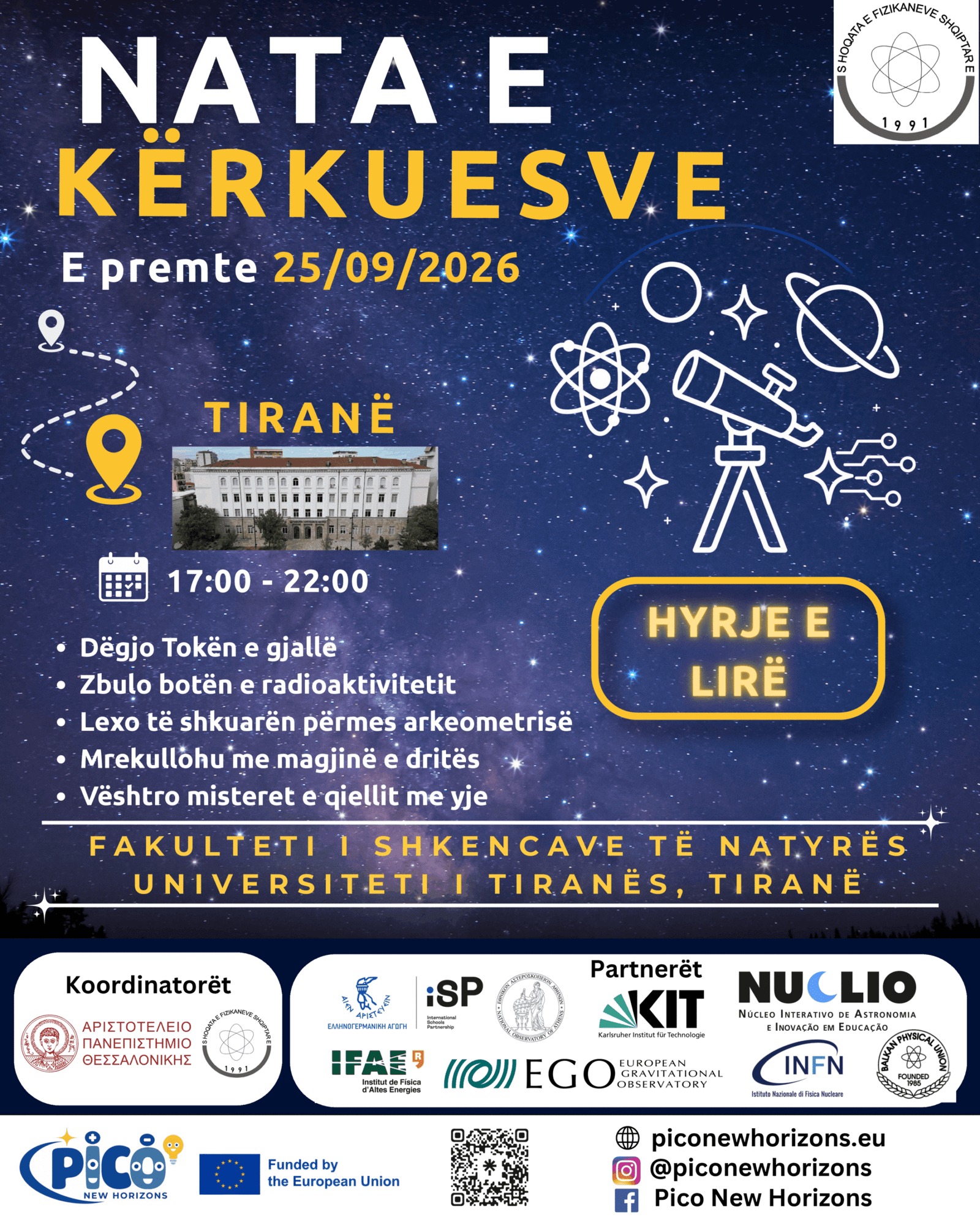 Researchers' Night Albania poster